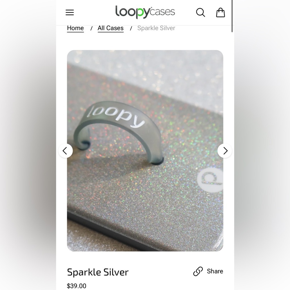 Sparkle Silver Loopy Case (iPhone XS Max)